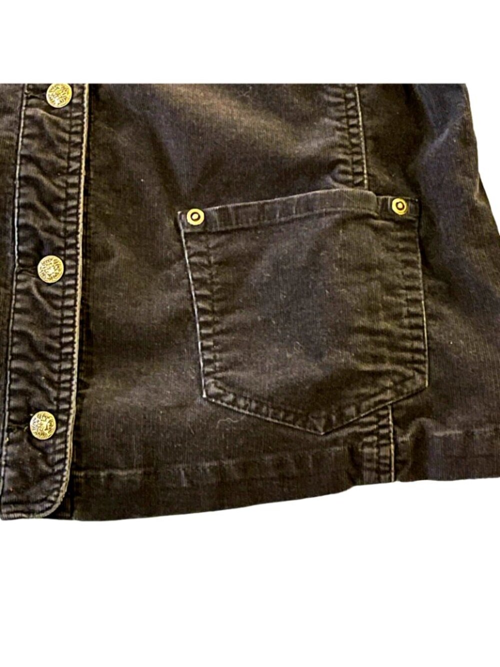 Corduroy Jacket Navy Blue Women's Size L Chico's 2 Stretch Cotton Blend - Picture 6 of 13